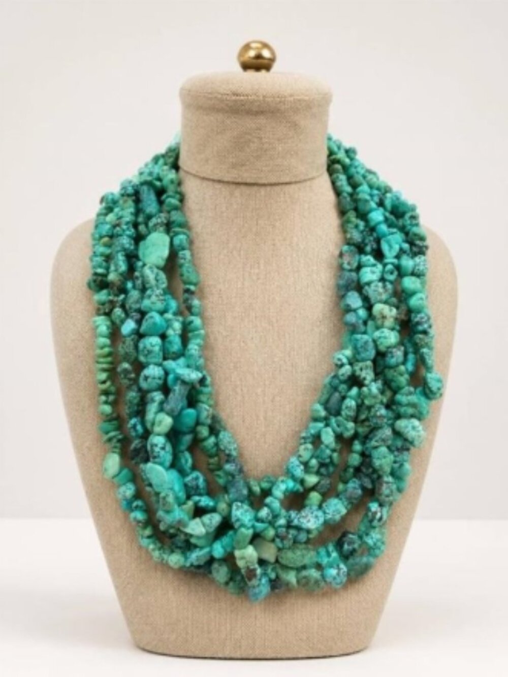 Vintage Stunning 20" multi strand turquoise necklace- extremely heavy